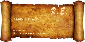 Raab Ernő névjegykártya